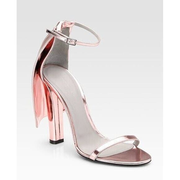 Alexander Wang Fabiana Sandal Pink Metallic Open Toe Ankle Strap Cape 37… - Picture 1 of 15
